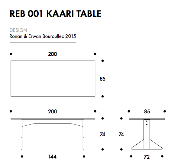 Table Kaari 200x85cm
